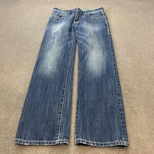 Rock & Roll Cowboy Revolver Straight Jeans Mens 31x32 Blue Slim Straight Denim
